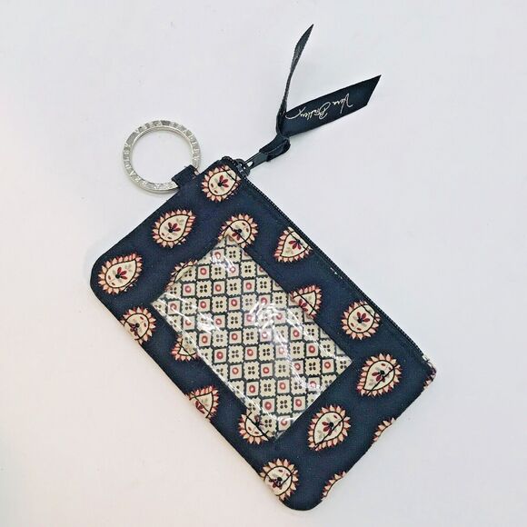 Vera Bradley Classic Black Card Case ID Holder Wallet Black Paisley - RETIRED - Picture 1 of 6